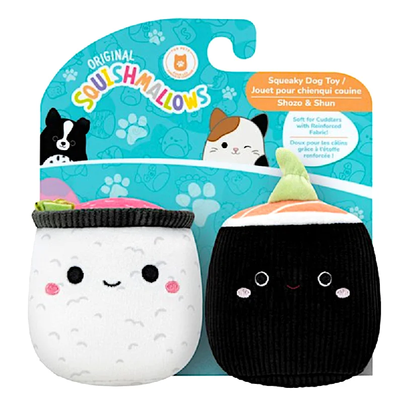  -Non-toxic pet toy recommendationsSquishmallows Squeaky Plush Dog Toys Shozo & Shun