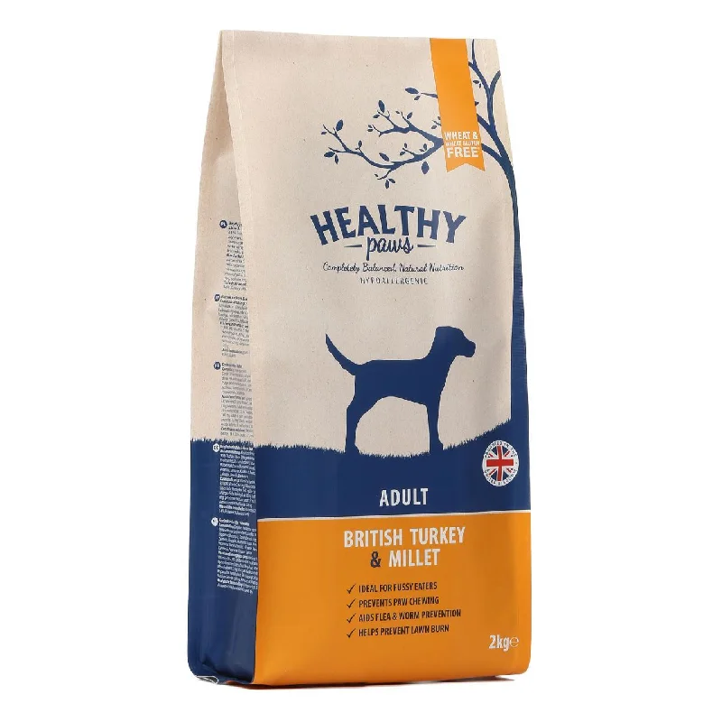 - Tear stain dog foodHealthy Paws British Turkey & Millet Adult Dog Food 2kg