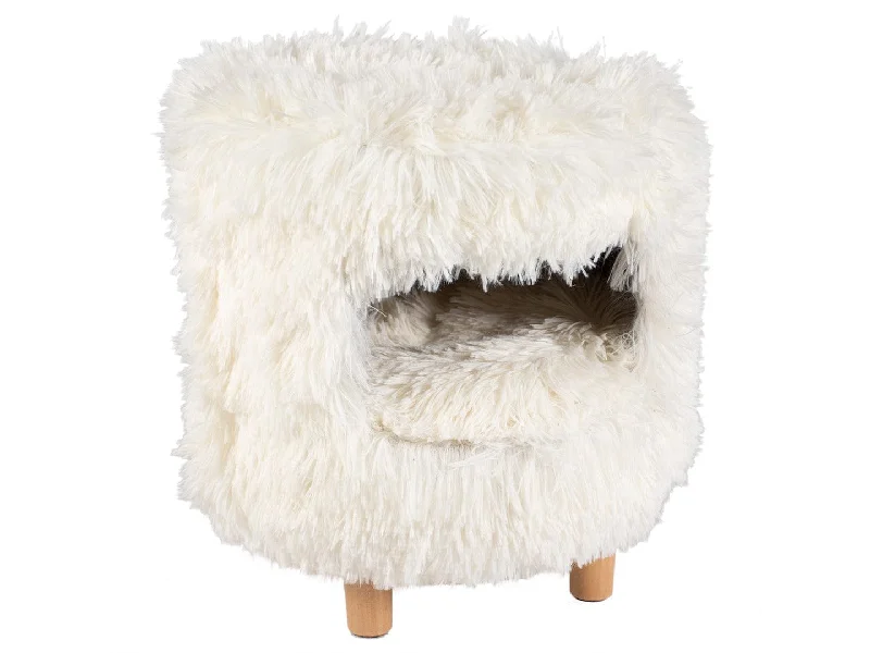 - Summer pet ice matCAT HOUSE WITH LONG PLUSH 31x31x34cm white