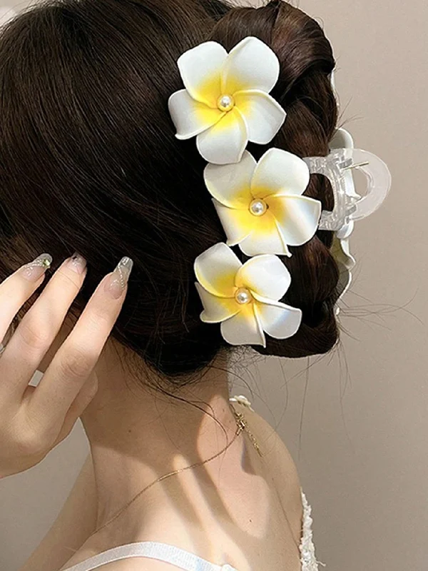 Three Flower Hair Claws