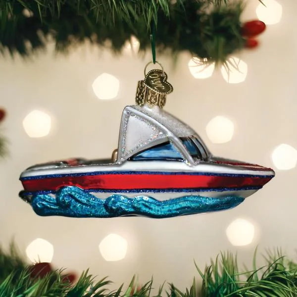 - Custom pet birthday cakeSki Boat Ornament