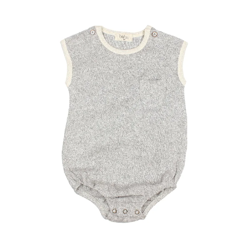 - Pet tear stain cleaning wipesBuho Grey Baby Terry Cloth Romper