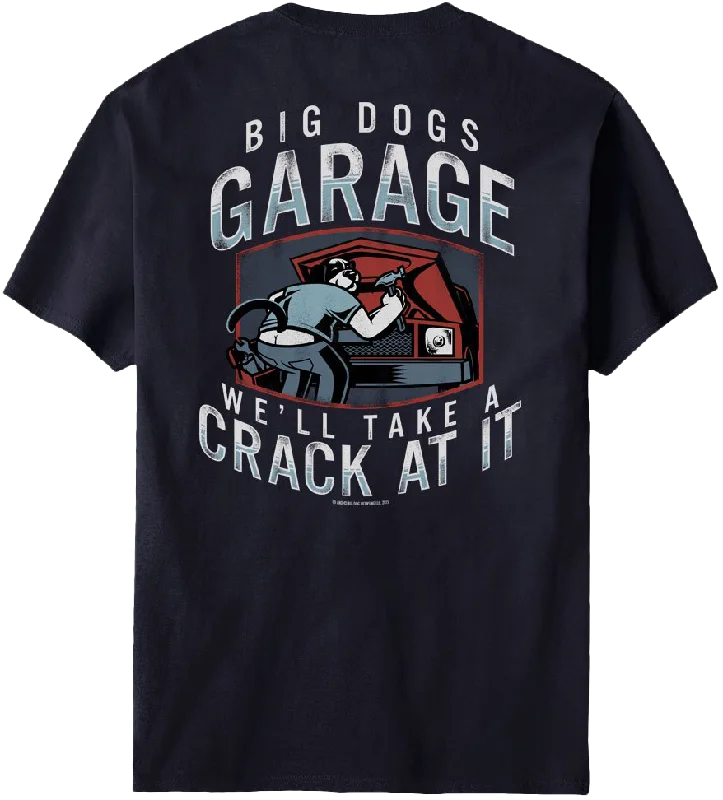 - Parrot climbing and standing wooden frameBig Dog Garage Crack At It T-Shirt