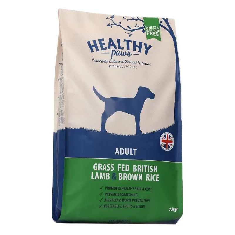 - Dog food recommendations for multi-dog householdsHealthy Paws Grass Fed British Lamb & Brown Rice Adult Dog Food 12kg