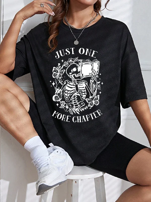  -Splash-proof food bowl AND Anti-choking slow food bowlSHEIN EZwear Skeleton & Slogan Graphic Drop Shoulder Oversized Tee