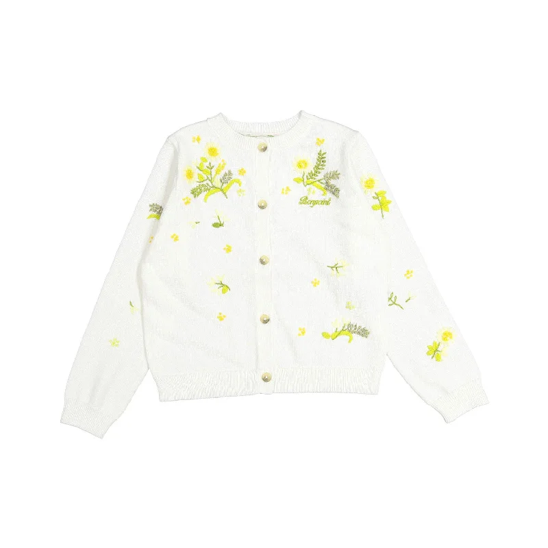 - Organic cotton dog bibsBonpoint Milk Floral Embroidered Toesie Cardigan