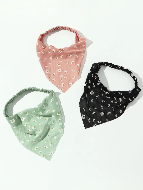 Pet Products3pcs Flower Print Hair Band Boho