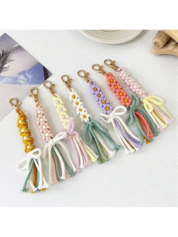 - Solid wood cat climbing frame customized1pc Fashionable Creative Handmade Woven Daisy Keychain, Flower Key Ring, Bowknot Tassel, Decorative Bag Pendant, Creative Small Gift Suitable For Gifts