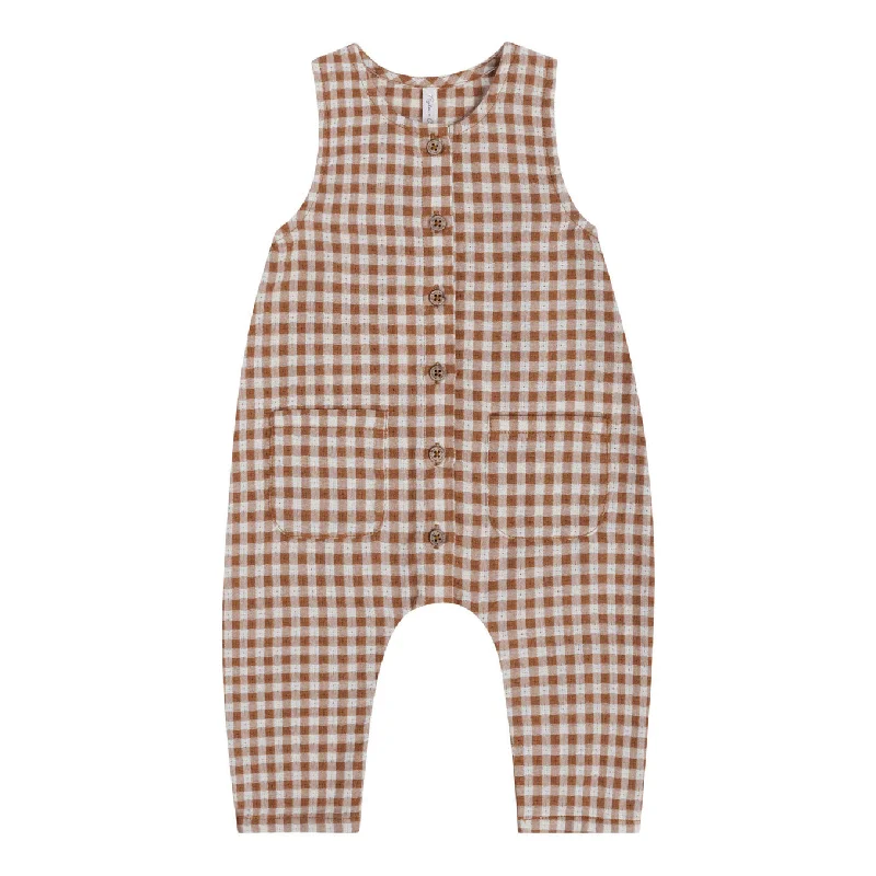 - Parrot climbing and standing wooden frameRylee and Cru Camel Gingham Woven Jumpsuit