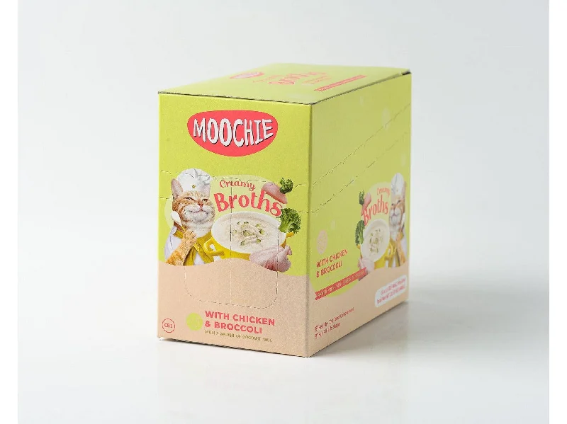 - Automatic temperature adjustment cat bedMoochie Broth Chicken & Broccoli 16x40g Pouchs