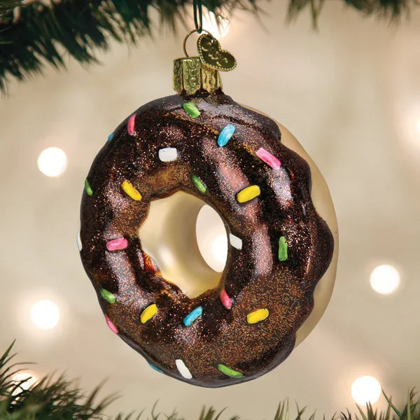 ---Chocolate Sprinkles Donut Ornament