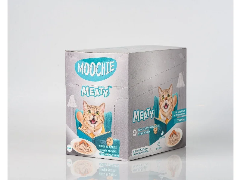 - Pet fence foldable indoorMoochie Meaty Tuna &Green Lipped Mussel Recipe in Gravy 12x70g Pouchs