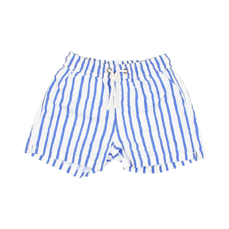 ---Buho Navy Striped Swim Shorts