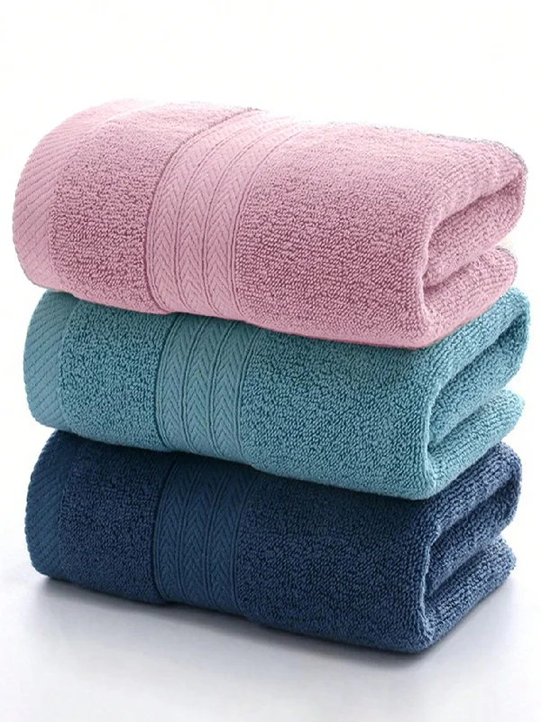 ---3pcs/Set Comfortable And Skin-Friendly Soft Coral Plush Towel Set, Bath & Home Use, 33*73cm