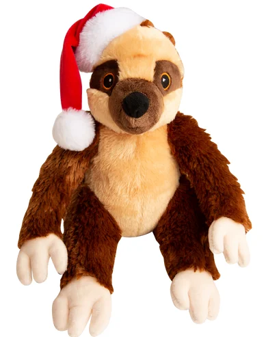 ---Snugarooz Sasha Claus the Sloth Plush Dog Toy 11"