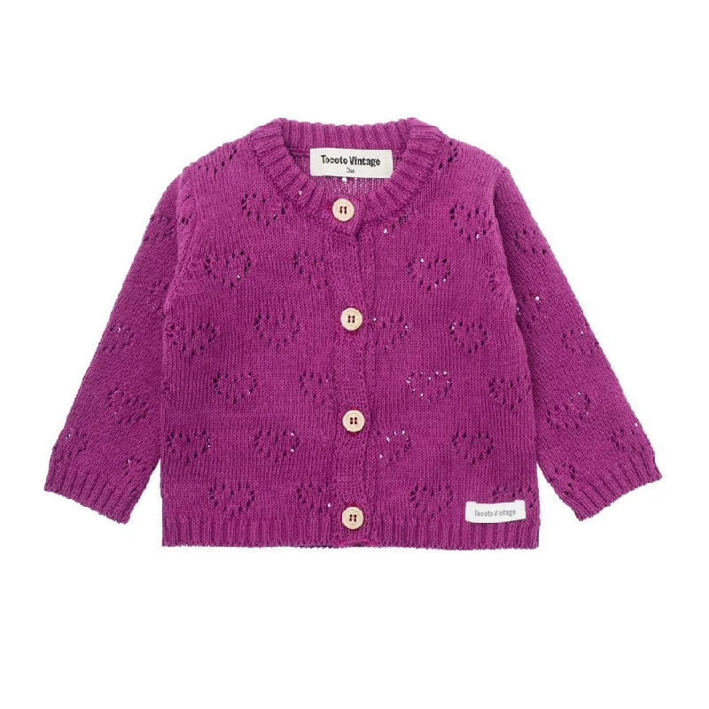 - Pregnant cat delivery room warming boxTocoto Vintage Pink Fluor Baby Knitted Openwork Heart Cardigan