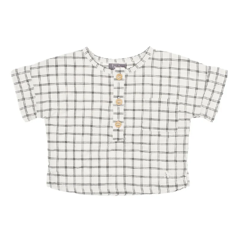 - Foldable and portable cat bagTocoto Vintage Off-White Baby Check Shirt