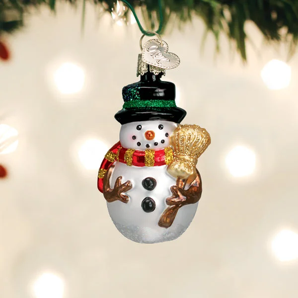 ---Red Scarf Miniature Mr. Snowy Ornament