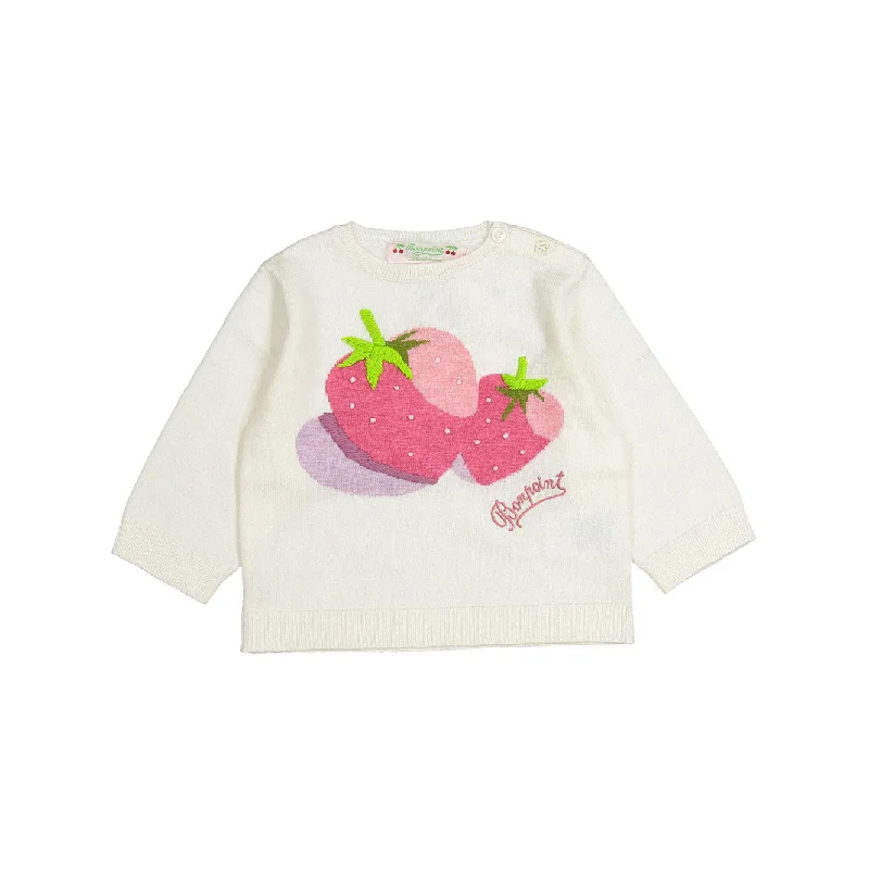 - Pet tear stain cleaning wipesBonpoint Off White Strawberry Knit Alimre Baby Sweater