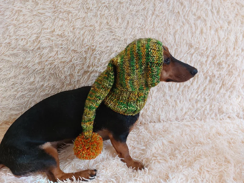 Pet anti-allergic clothesChristmas bright outfit dog hat with pompom,dachshund hat,Christmas clothes for dog photo shoot