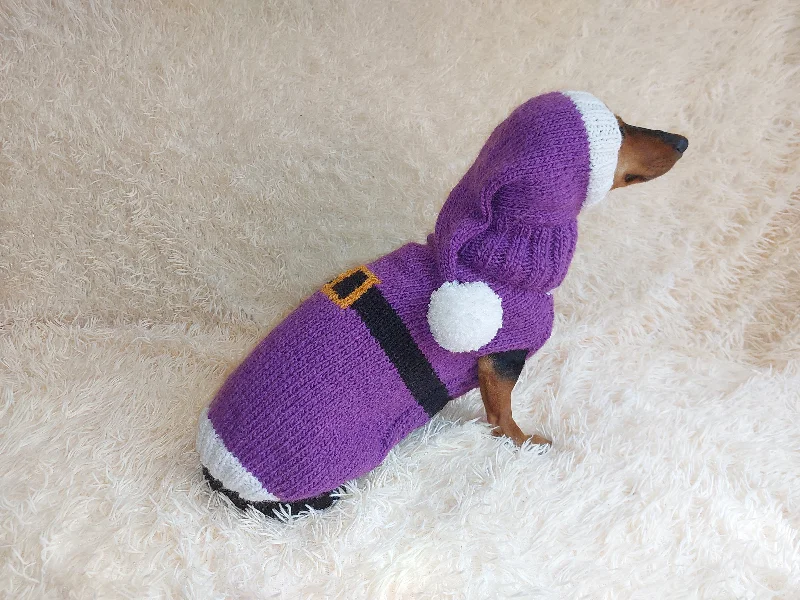 Pet ClothesSanta costume for dachshunds, christmas dachshund santa costume hat and sweater, clothes for small dog of dachshund