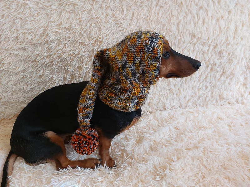 Focus on health and safety:Christmas bright outfit dog hat with pompom,dachshund hat,Christmas clothes for dog photo shoot