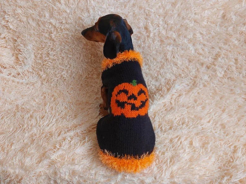 Non-toxic pet clothesDog costumes pumpkin sweater, dog costumes for halloween, pumpkin halloween costumes for pets, puppies, cat and dog sweater for halloween