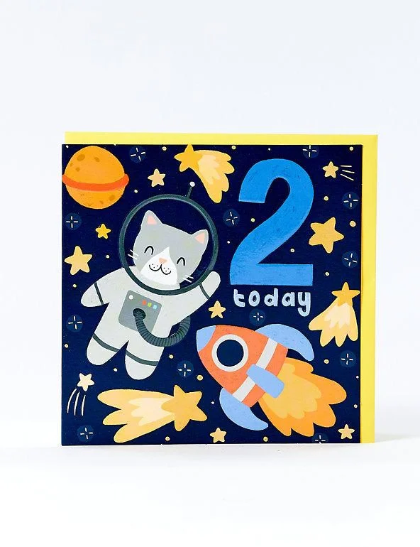    - Wholesale cat food prices  Cat Astronaut 2nd Birthday Card