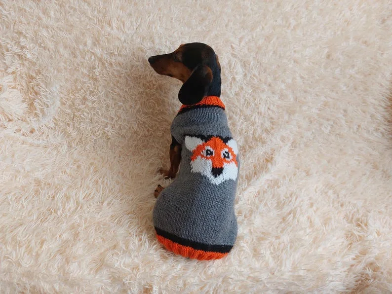 Pet Christmas clothesFox clothing pet sweater-fox jumper for dogs-halloween fox clothing for dachshund